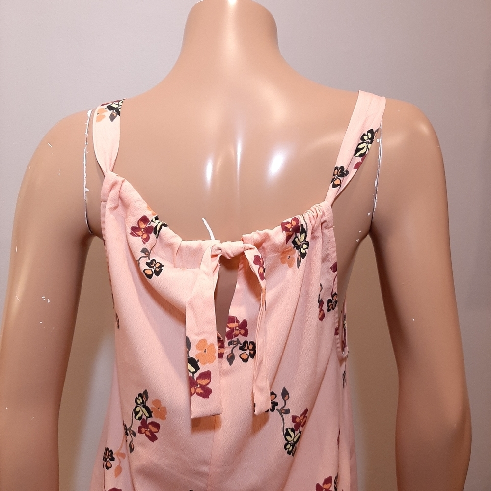NEW Vero Moda Floral Tie Halter Dress Belted Pink Shift Ruffle Flounce Size XS - Picture 8 of 14
